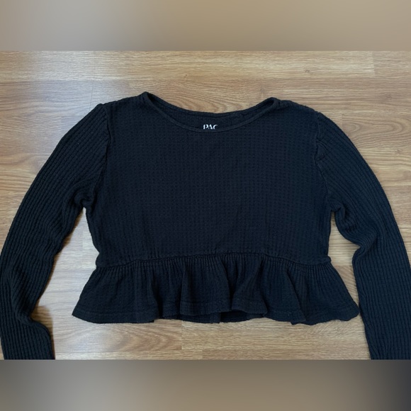 Cozy Waffle Pacsun Ruffle Crop Longsleeve - Picture 8 of 8